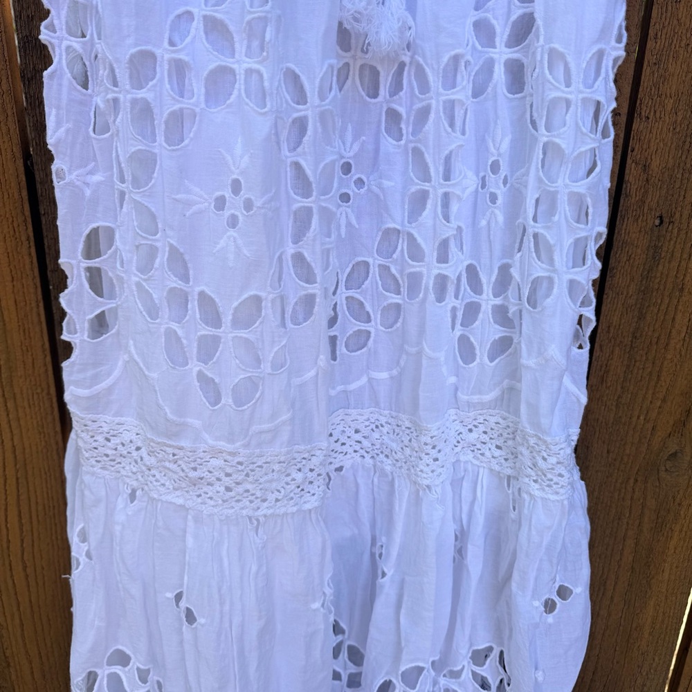 Vintage 100% Cotton White Dress - Picture 5 of 13